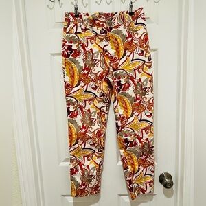 CHICO’S Girlfriend Slim Leg Ankle Jeans Paisley Print